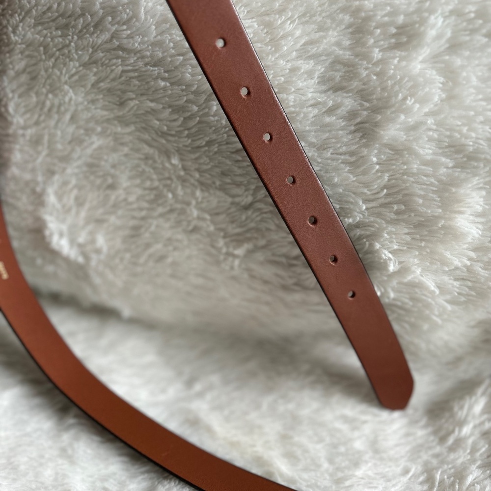 J. Crew Brown Leather Belt with Gold Buckle - Picture 8 of 9